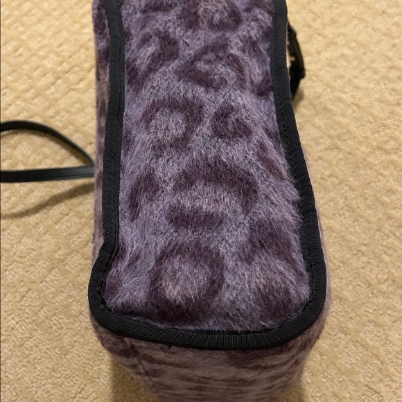 Kate Spade New York Morley Purple Leopard Furry Fleece Crossbody Tote NWOT - Picture 7 of 13